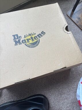 Dr. Martens Black Leather Shoe with Branded Cardboard Box